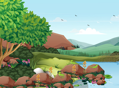 Virtual Garden for Children's Book Illustration artwork book children children book illustration childrens book childrens illustration design dribbble dribbble weekly warm up dribbbleweeklywarmup fiverr garden illustration illustrations kid kids lake vector virtual garden weekly warm up