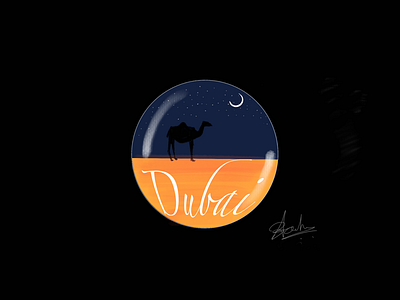 Dubai in a glass art in a glass autodesk desert dubai ipad moonlight night sketchbook