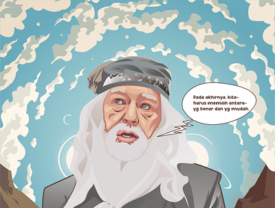 Prof. Dumbledore design harrypotter illustration vector art vector illustration