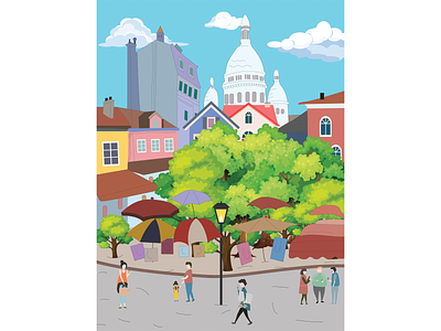 Montmartre Illustration art city citylook citylover color france illlustration illustrator montmarte paris