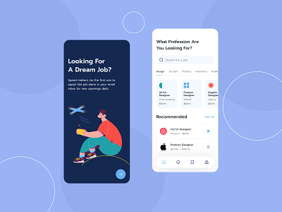 Job Finder app app design application design finder hiring platform job job application job finder job listing minimalist mobile app mobile design ui design uiux design ux website