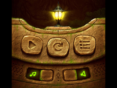 Pause Screen button colorful gui ios game iphone lamp lantern levels light music pause play sound stone