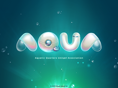 AQUA Logo aqua bubble chromium game glass ios logo plastic rpg water