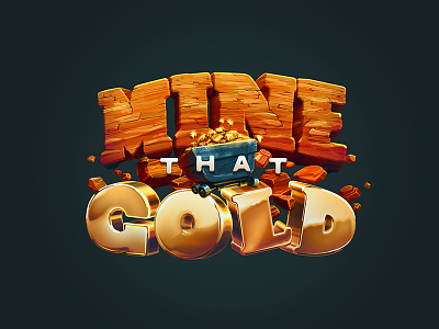 Mine That Gold dig game gold logo mine mining mobile process ps rock shapes vector