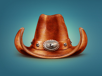 Cowboy Hat cowboy hat leather metal seam stitch