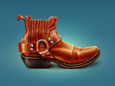 Cowboy Boot cowboy boot heel leather metal seam stitch