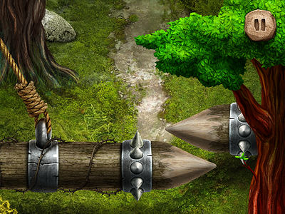 Game Scene button colorful forest gui heart ios game iphone magic ram rope thorn tree way wizard