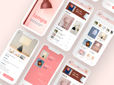 Lamp App ui best dribble shot branding dribbble ecommerce app gradient icon illustration landing page mobile apps ui typography ui uiux ux case study uxdesign website