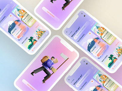 Trave Apps best of dribbble booking app glassmorphism trave apps trave apps travel ui turism uidesign uiux ux uxdesign
