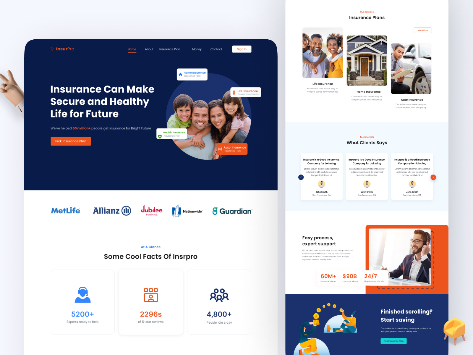 Insurance company website ui by Forhad Sheikh on Dribbble