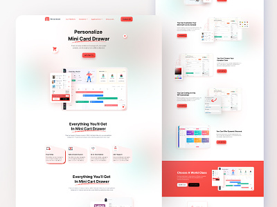 Mini cart SaaS Landing page best of dribbble brand identity design system graphic design hero section landing page marketing product design prototype saas saas landing page startup style guide ui uidesign uiux user interface uxdesign website wireframe