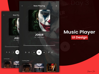 Day3 - Music Player UI design branding design illustration logo poster typography ui ux vector web