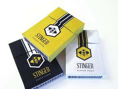 Stinger Playing Cards black and white branding cards cigarettes logo design package design packaging playing cards retro stinger vintage yellow