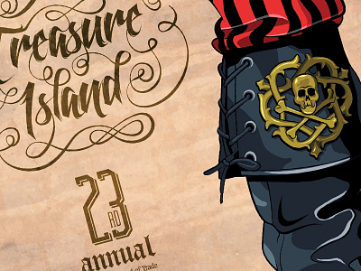 Treasure Island custom typography illustration pirate poster design print design swashes texture treasure island vector