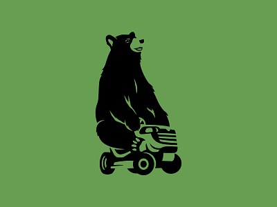 Big Bear Landscaping animal logo bear brand mark branding icon iconic landscaping logo design plant silhouette wip