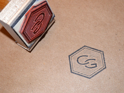 CG Stamp brown paper custom stamp envelopes initials logo design monogram retro rubber stamp vintage wedding invitation