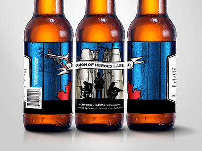 Legions of Heroes airplane banner beer design bottle canadian forces label design packaging pilot veterans