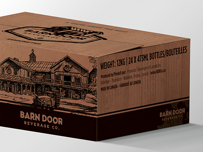 BDBC Shipper 24 beer case cardboard illustration ink drawing package design packaging vintage wood texture