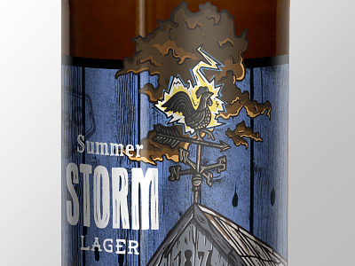 Summer Storm Lager barn beer bottle beer label brewery lightning package design storm weather vane