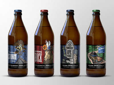 BDBC Seasonal Beer Series beer beer label bottle brewery hand drawn hand lettering illustration label design packaging series wood