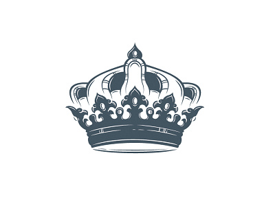 Crown 1 colour crown icon king negative space rolalty vector illustration white space