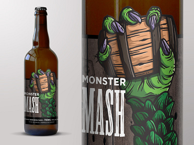 Monster Mash barn door beer label bottle brewing craft beer halloween monster package design