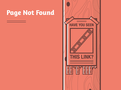 404 Poster 404 page icon illustration missing link portfolio site red telephone pole ui design web design