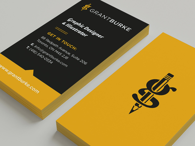 BC Option 2 black branding business cards corporate identity self promotion stationary yellow