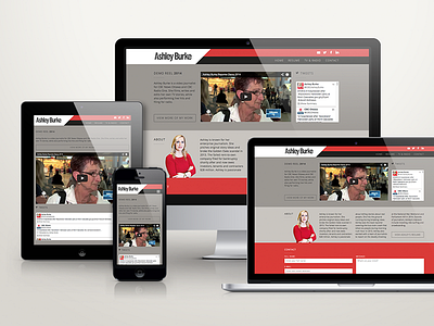 Responsive Journalism Website flat grey journalist modern portfolio red responsive web design