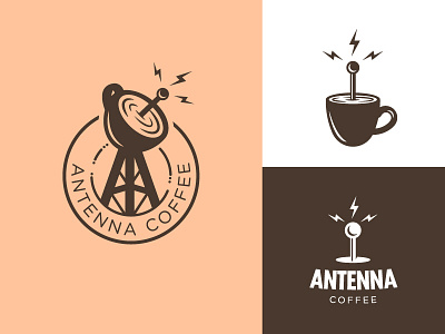 Antenna Coffee antenna coffee branding cafe coffee logo icon iconic logo design logo mark signal