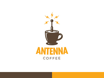 Antenna Coffee V2 antenna coffee branding cafe coffee logo icon iconic logo design logo mark signal