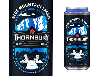 Blue Mountain Lager beer label black blue mountain lager brewery can dock lager mountains illustration packaging thornbury waterfront