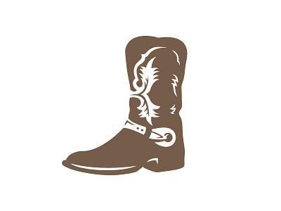 Cowboy Boot brown country cowboy boot flat icon icon illustration ornate simple western