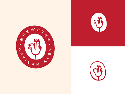 Brewster Ales beer logo bird branding brewery chicken icon iconic iconography mark modern rooster simple