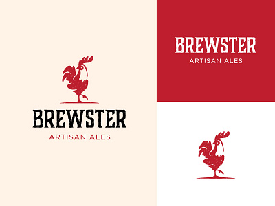 Brewster V3 beer logo bird branding brewery chicken icon iconic iconography mark modern rooster simple