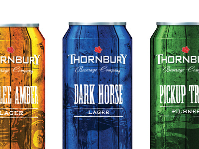 Thornbury Beverage Company barn board beer can beer label brewery brewing horse lager packaging pickup truck pilsner tractor wood