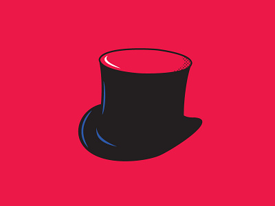 Top Hat icon minimal modern red silhouette simplistic top hat vector illustration