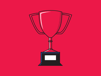Trophy half tones icon minimal modern prize red simplistic trophy vector illustration