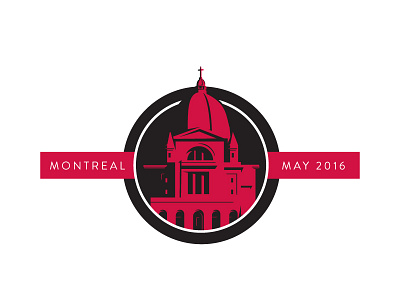 Montreal Badge architecture badge building crest emblem illustration montreal shadows silhouette
