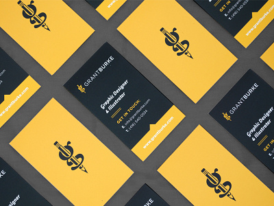 Business Cards birds eye business cards clean modern monogram print design printed stationary top down yellow