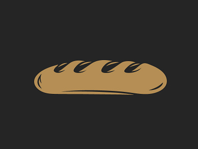 Bread Icon black bread food french gold icon iconic loaf logo design logomark