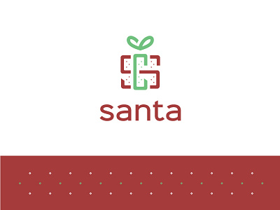 Santa Dribbble brand identity christmas holiday logo design modern monogram present rebrand santa claus winter