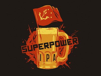 Superpower IPA apparel beer clothing explosion flag illustration mug propaganda russian soviet t shirt