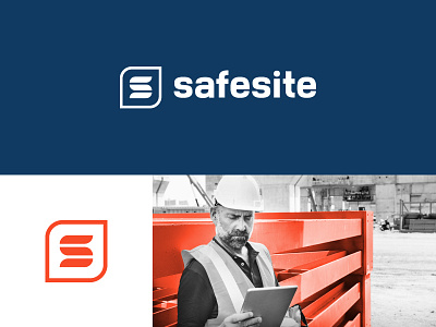 Safesite Identity brand identity brandmark caution construction logo lockup orange safety square wordmark