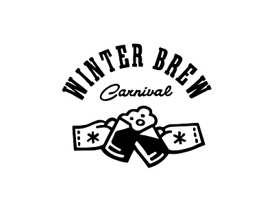 Winter Brew Carnival brewery brewing craft beer hand lettering logo design mug winter festival