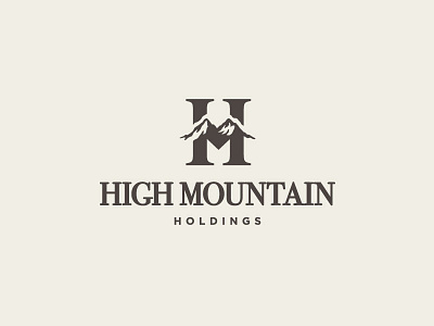 High Mountain Holdings Logo h holdings icon logo design monogram mountain peaks