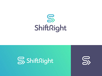 ShiftRight Logo System agency arrows brand identity bright color consultant gradient logo design logo system s monogram visual system