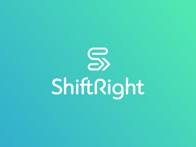 ShiftRight Logo agency card consulting firm gradient logo design logomark modern monogram vibrant