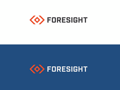 Foresight Logo brand identity construction eye industrial insurance logo masculine modern orange