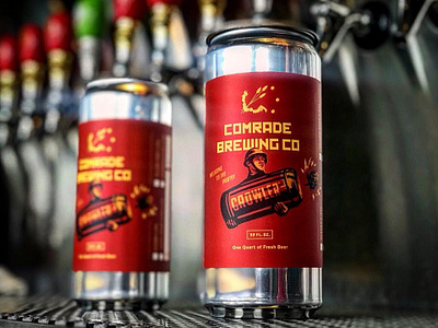 Comrade Brewing Crowler beer can brewery comrade crowler hops illustration label design soviet ussr